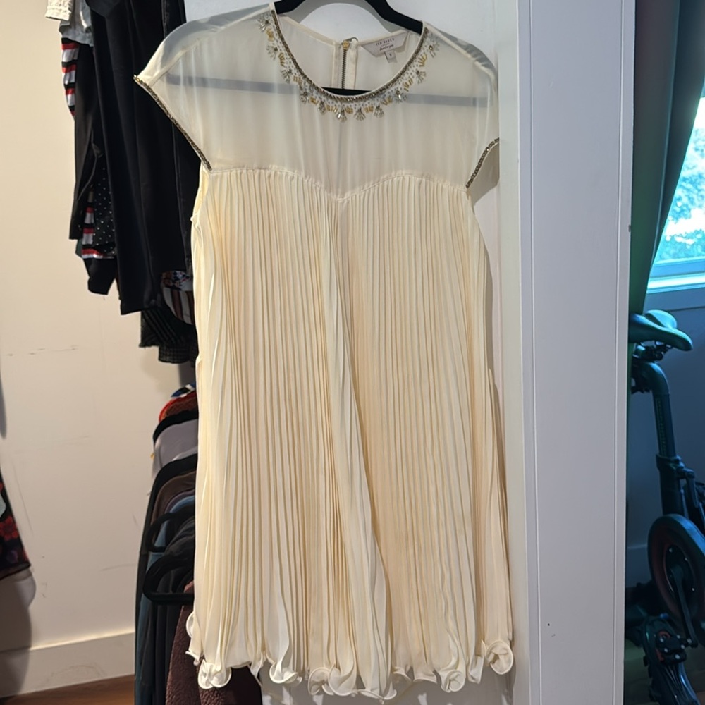 Ted Baker Dress Pleated Embellished 20s Deco Inspired